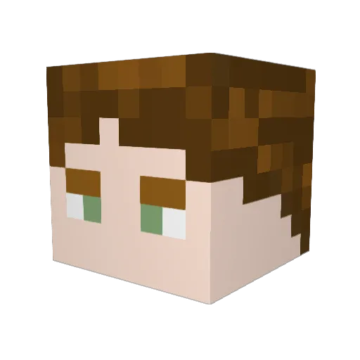 Sirkie_Man Minecraft avatar head, 3D render