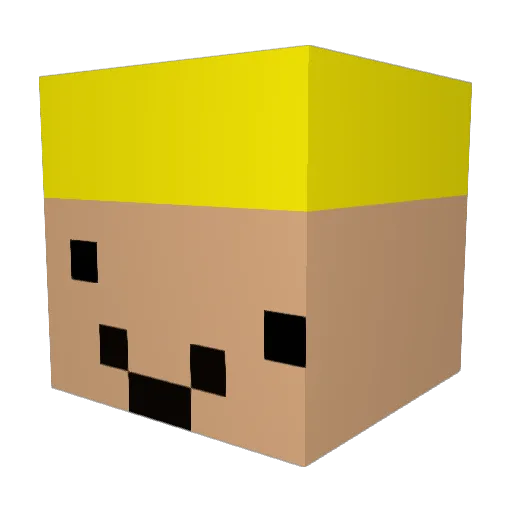 Sirolalo Minecraft avatar head, 3D render