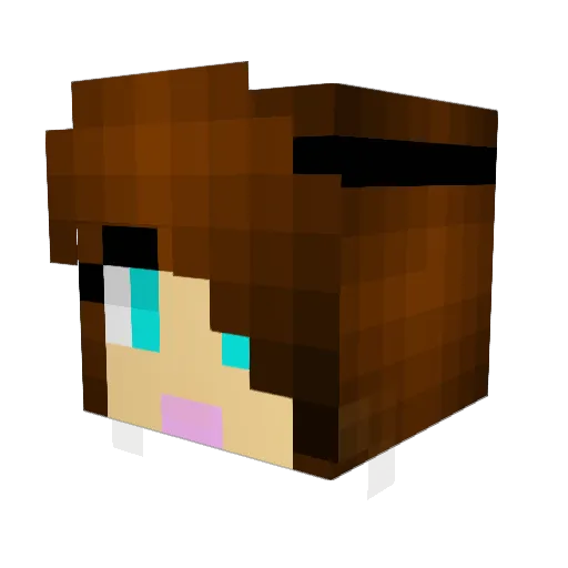 Sirra Minecraft avatar head, 3D render