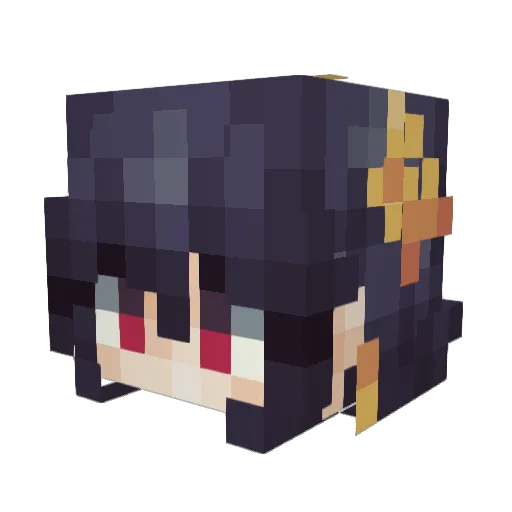 SiruIyu Minecraft avatar head, 3D render