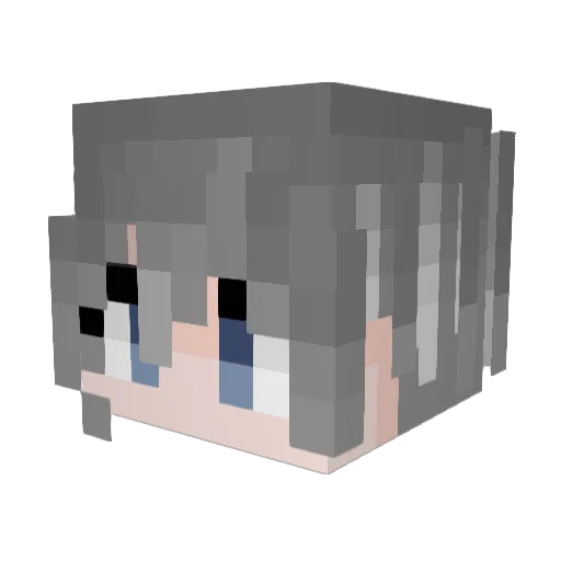 Sishian Minecraft avatar head, 3D render