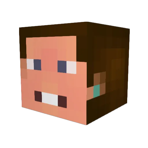 Sishie Minecraft avatar head, 3D render
