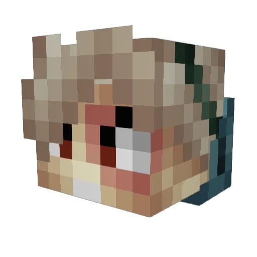 Sisouille Minecraft avatar head, 3D render