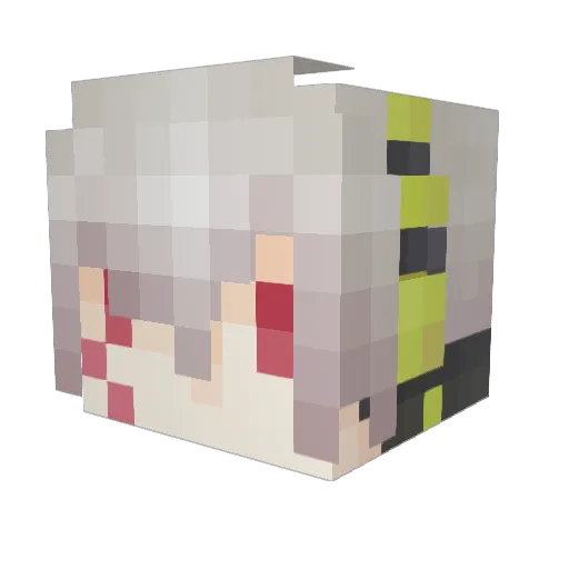 SisterRed Minecraft avatar head, 3D render