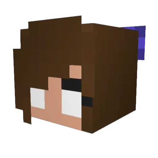 Sisterbine Minecraft avatar head, 3D render