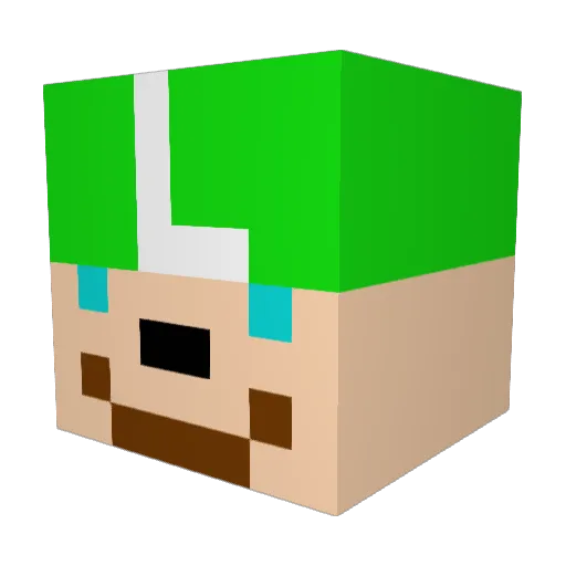 Sisuu Minecraft avatar head, 3D render