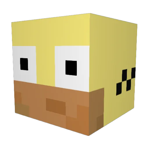 SitDownMonica Minecraft avatar head, 3D render