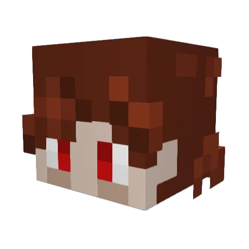 SittingWall Minecraft avatar head, 3D render