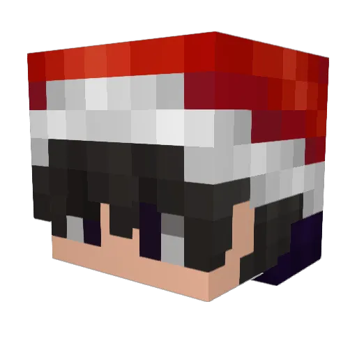 Sittings Minecraft avatar head, 3D render