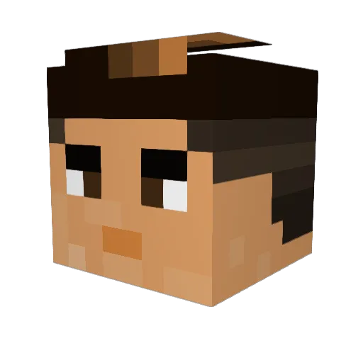 Siuuu Minecraft avatar head, 3D render