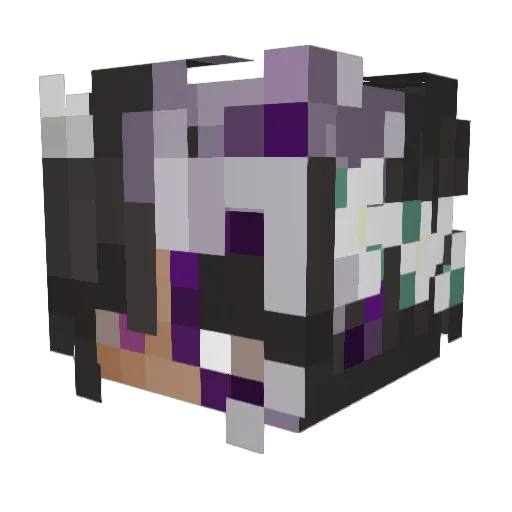 Siuw Minecraft avatar head, 3D render