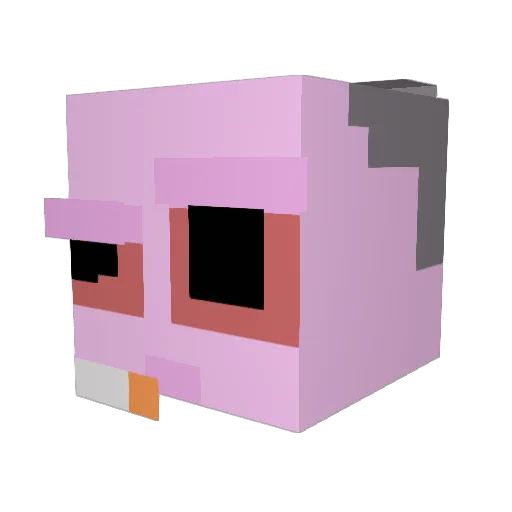 Six1o Minecraft avatar head, 3D render