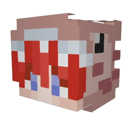 Six_bu Minecraft avatar head, 3D render