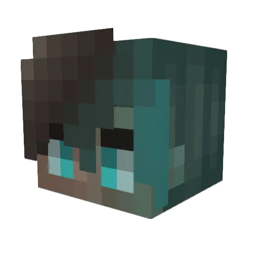Sixboost Minecraft avatar head, 3D render