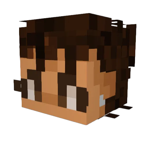 Sixelra Minecraft avatar head, 3D render