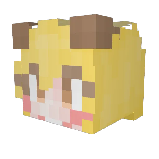Sizzmoon Minecraft avatar head, 3D render