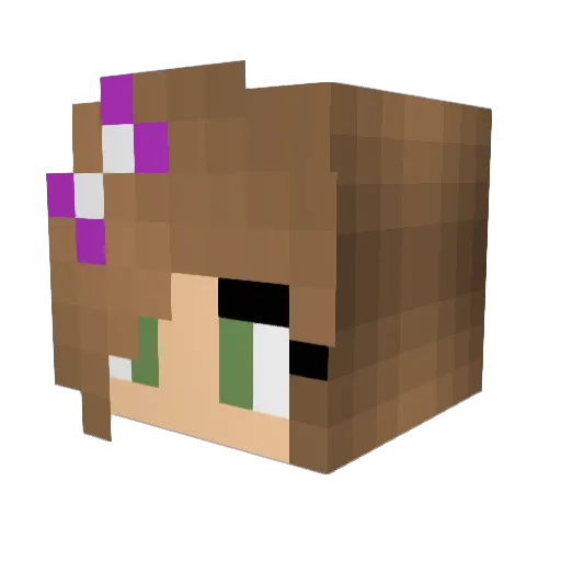 Sjamile Minecraft avatar head, 3D render