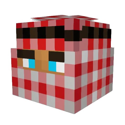 SjekaMC Minecraft avatar head, 3D render
