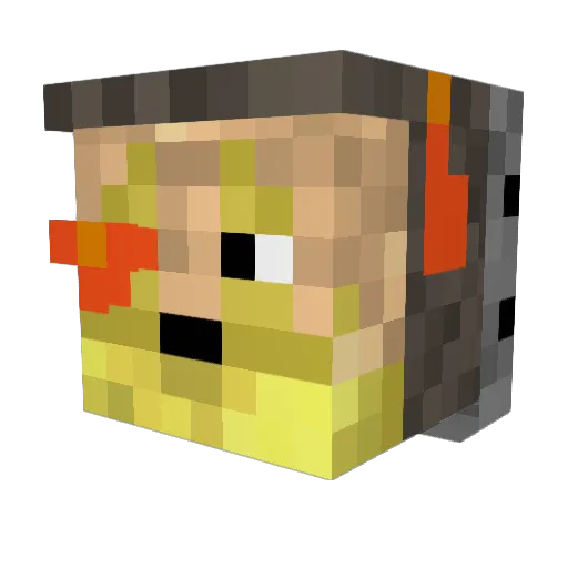 Sjotpit Minecraft avatar head, 3D render
