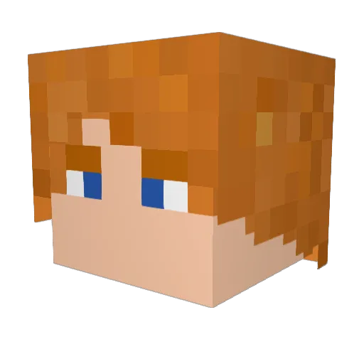 Sk8d3r Minecraft avatar head, 3D render