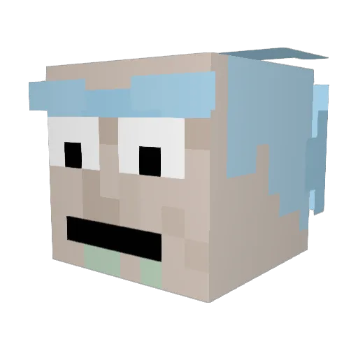 Skadda Minecraft avatar head, 3D render