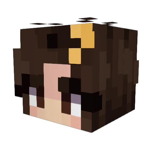 SkadiLuna Minecraft avatar head, 3D render