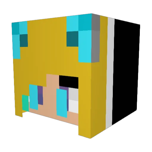 Skadicat Minecraft avatar head, 3D render
