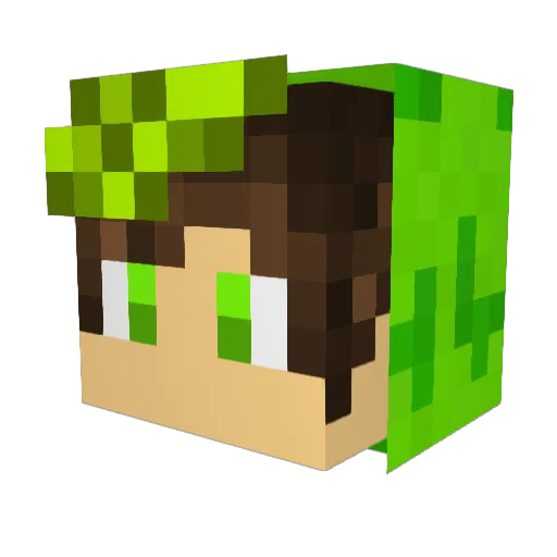 Skadiex Minecraft avatar head, 3D render
