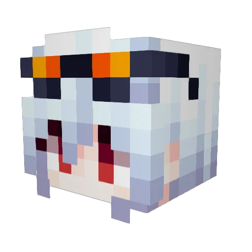 Skadlil Minecraft avatar head, 3D render