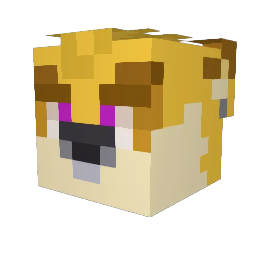 SkaifoxMC Minecraft avatar head, 3D render