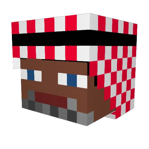 Skalaca Minecraft avatar head, 3D render