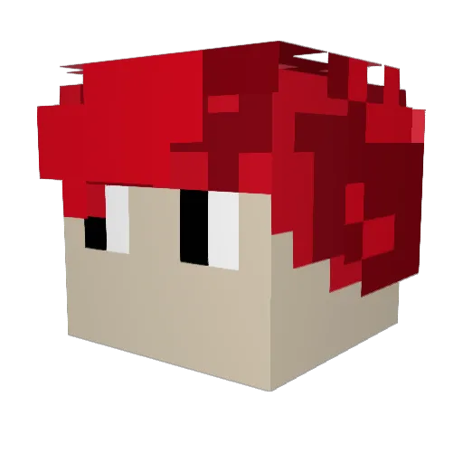 Skalpu Minecraft avatar head, 3D render