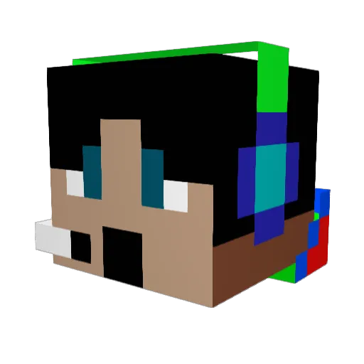 Skapher Minecraft avatar head, 3D render