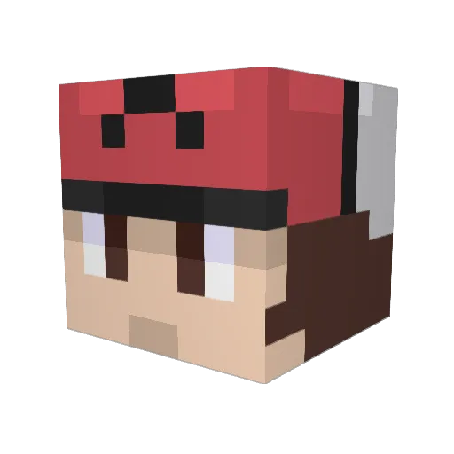 Skariu Minecraft avatar head, 3D render