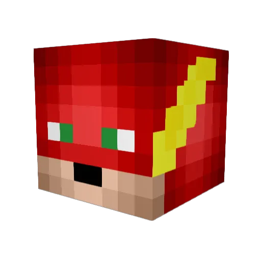 Skarletlightning Minecraft avatar head, 3D render