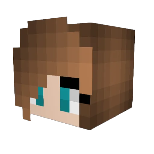 Skarlett2 Minecraft avatar head, 3D render