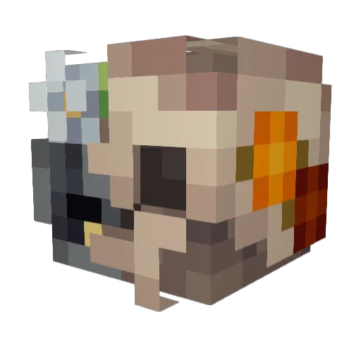 Skarru Minecraft avatar head, 3D render