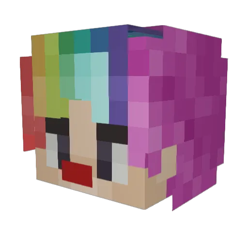 Skate Minecraft avatar head, 3D render