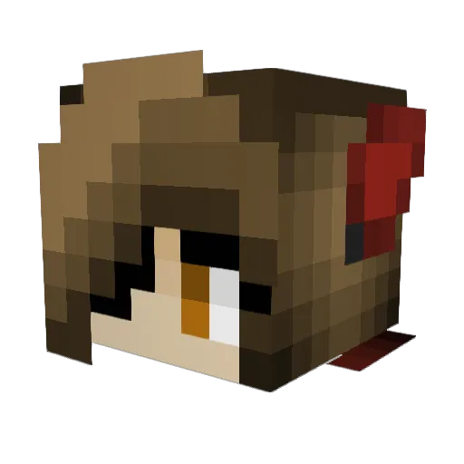 SkateBoardBella Minecraft avatar head, 3D render