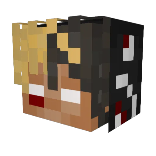 SkateKitten Minecraft avatar head, 3D render