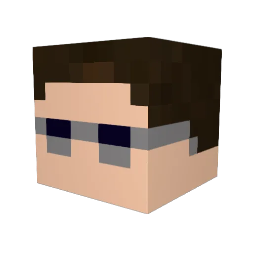 SkaterBuddy Minecraft avatar head, 3D render
