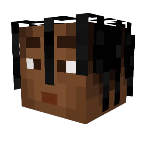 Skathe Minecraft avatar head, 3D render