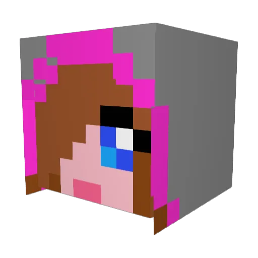 Skdoodles Minecraft avatar head, 3D render