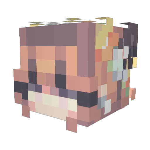 SkebMart Minecraft avatar head, 3D render