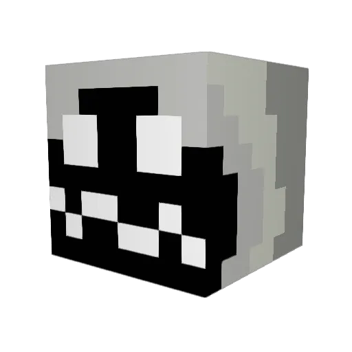 Skeeers Minecraft avatar head, 3D render