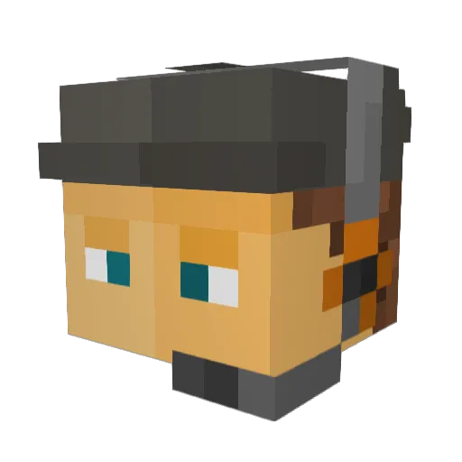 Skeepth Minecraft avatar head, 3D render