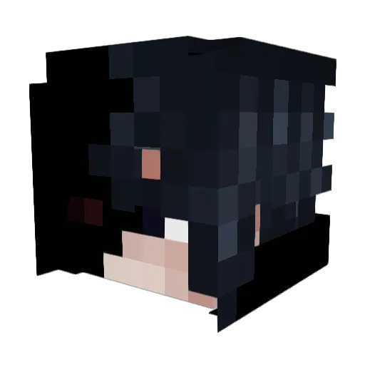 Skeidish Minecraft avatar head, 3D render