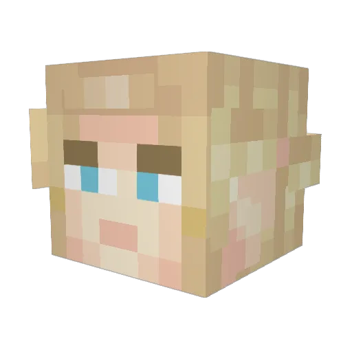 Skelebling Minecraft avatar head, 3D render