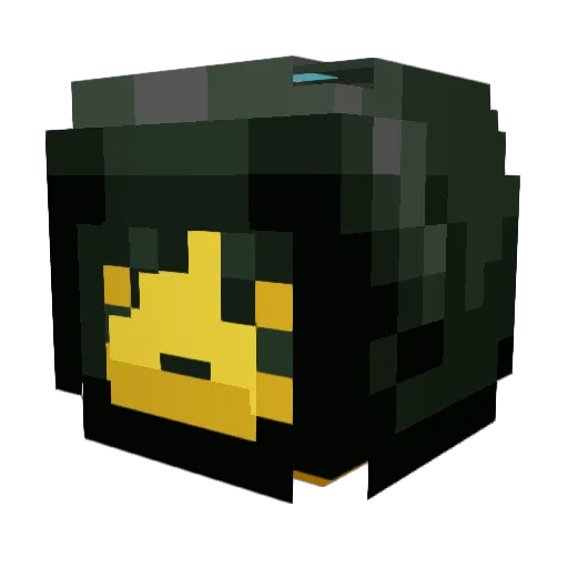 Skeleray Minecraft avatar head, 3D render