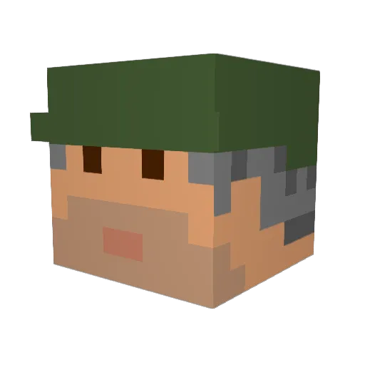 Skeletan Minecraft avatar head, 3D render
